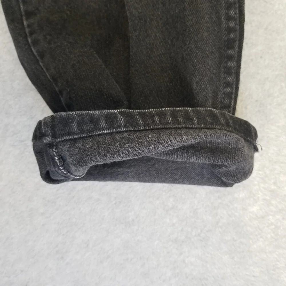 VTG Levi's 505‎ Jeans Mens 38x30 Fits 34x26 Black Orange Tab Hemmed Made in USA